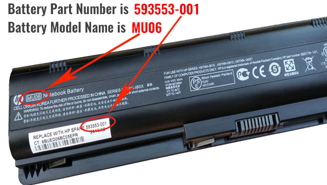 Read the battery model for the original battery